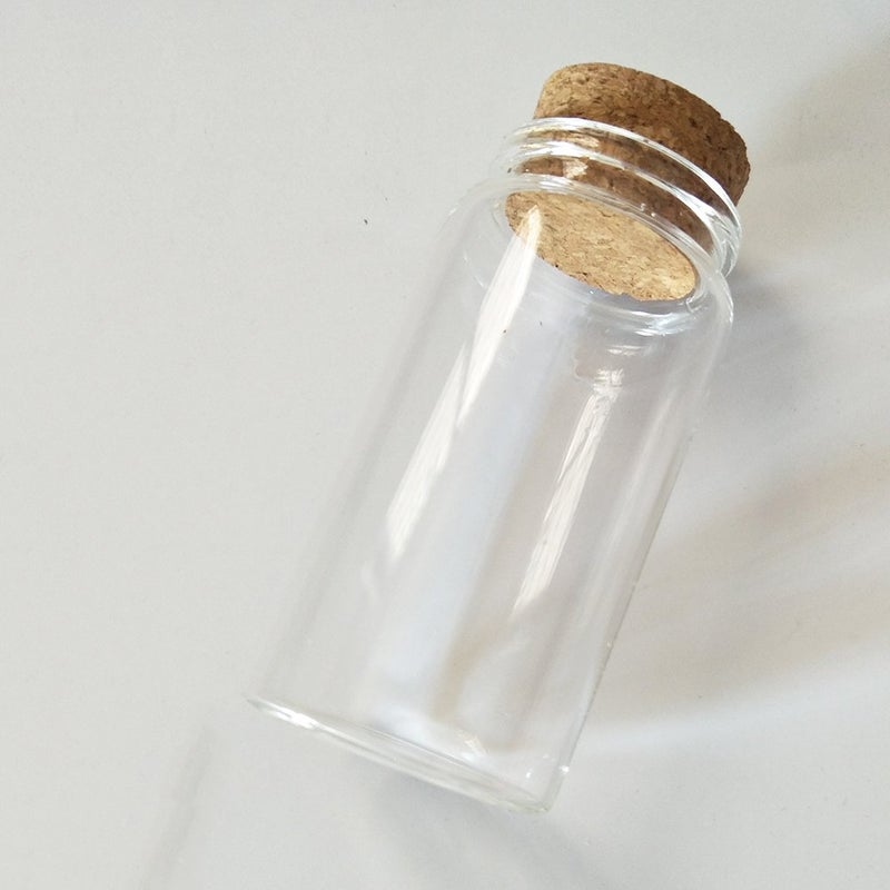 Luo House 3pcs 100ml Small Glass Bottles Vials Jars Glass with Cork Stopper Storage Bottle 100ml 47x90mm(1.85x3.54inch) - Image 3